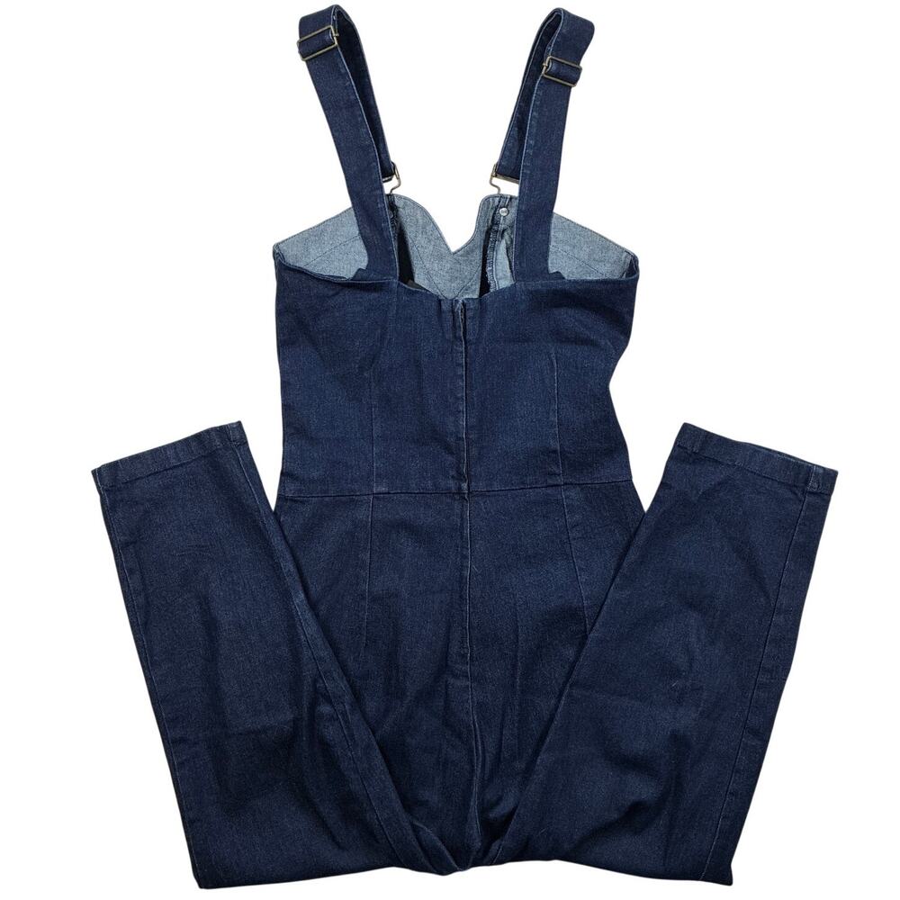 Voodoo Vixen Overalls Small Demin Connie Blue Rockabilly Jumpsuit Workwear - Picture 2 of 8